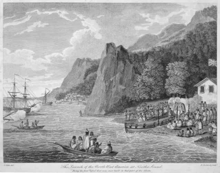 Le lancement du North West America à Nootka Sound, de 